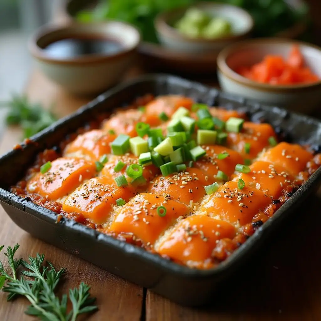 Salmon Sushi Bake