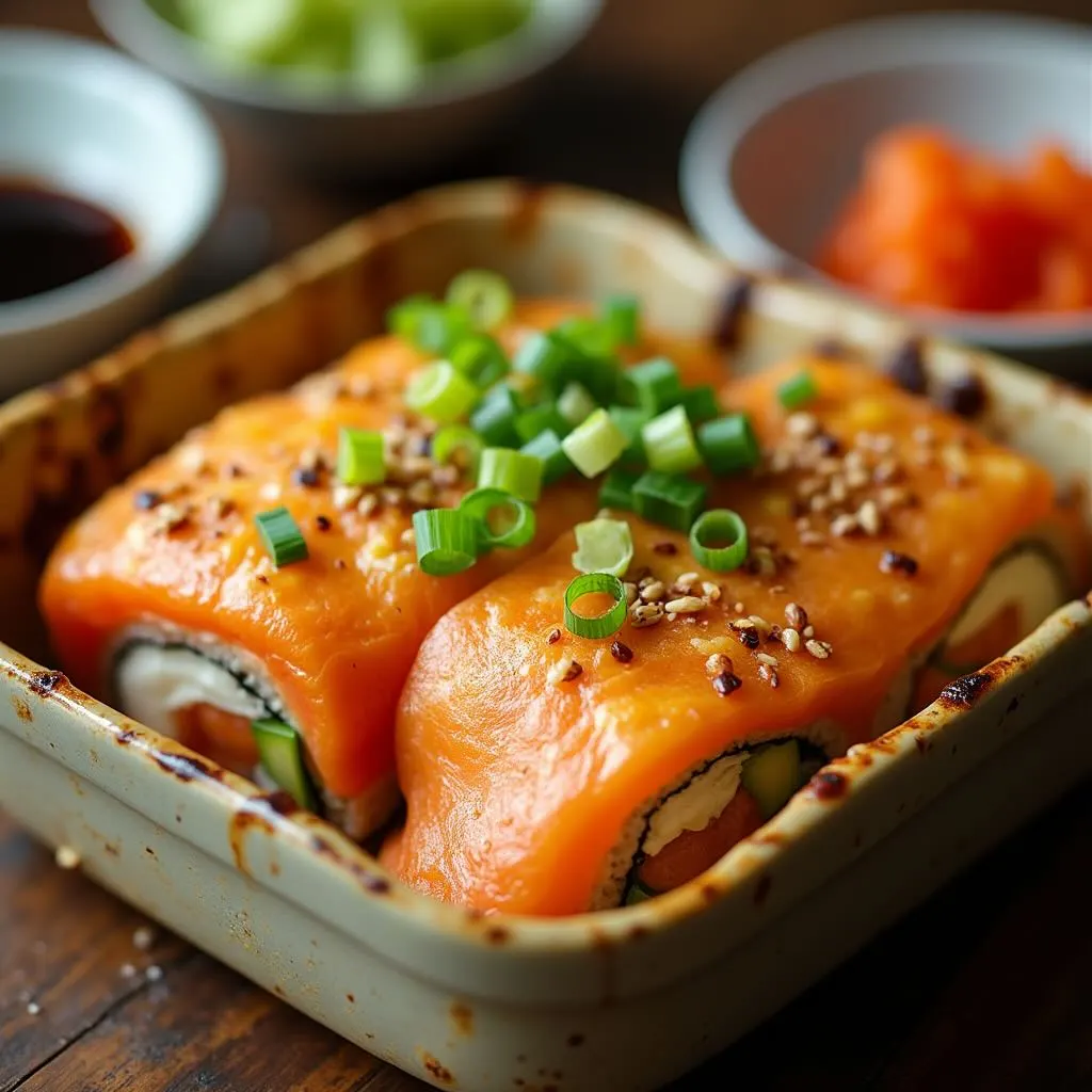 Salmon Sushi Bake