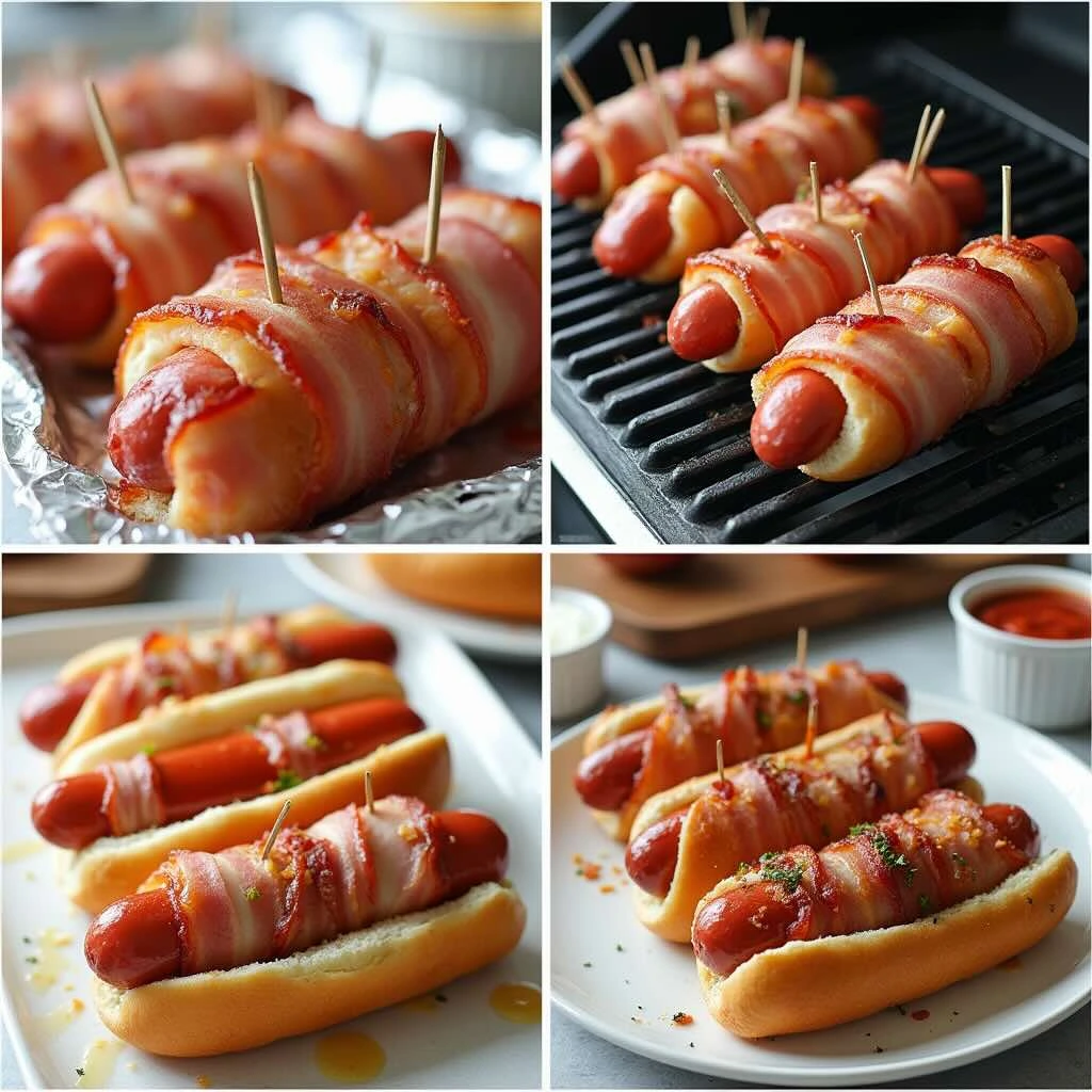 Baken-wrapped hot dogs