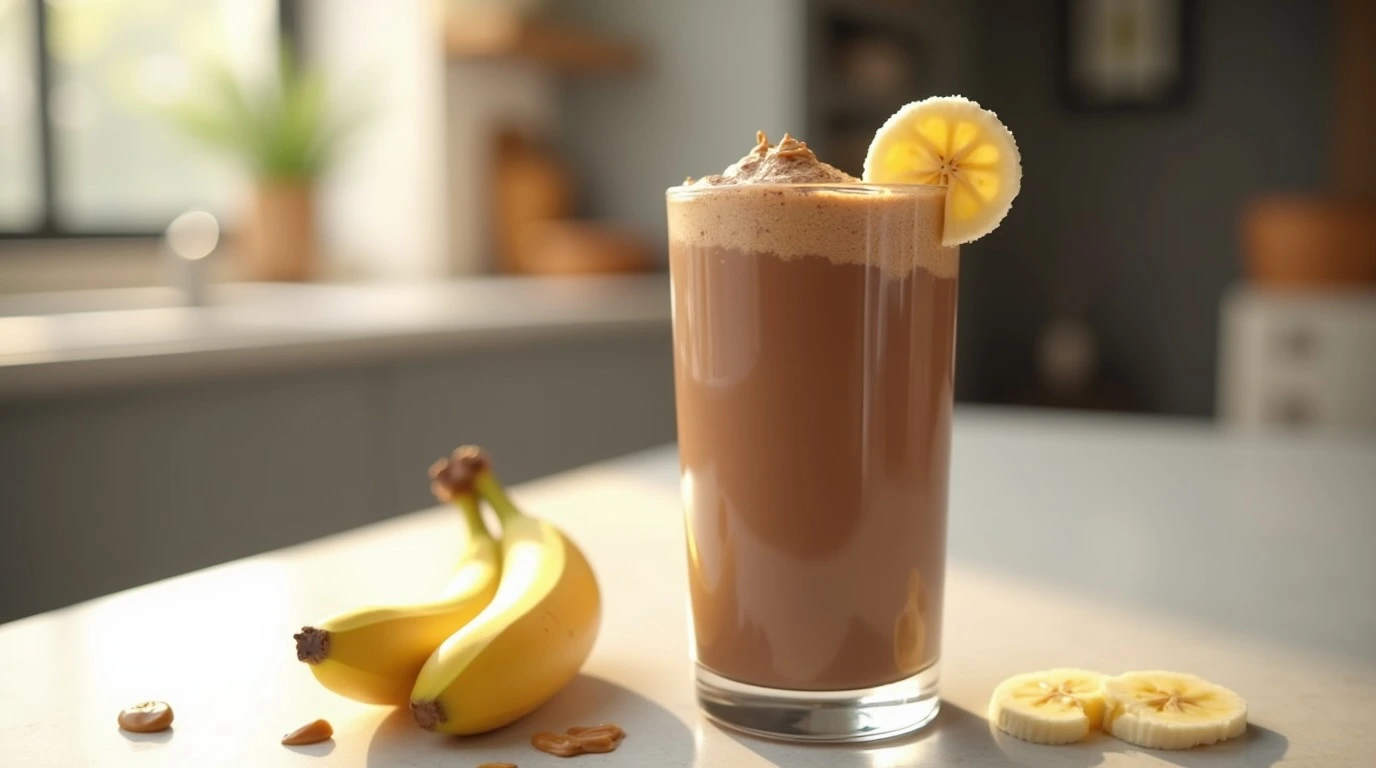 Chocolate Banana Peanut Butter Protein Shake