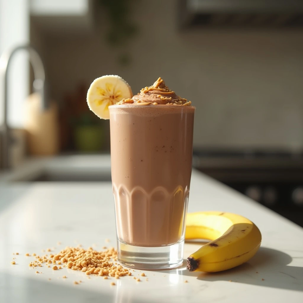 Chocolate Banana Peanut Butter Protein Shake