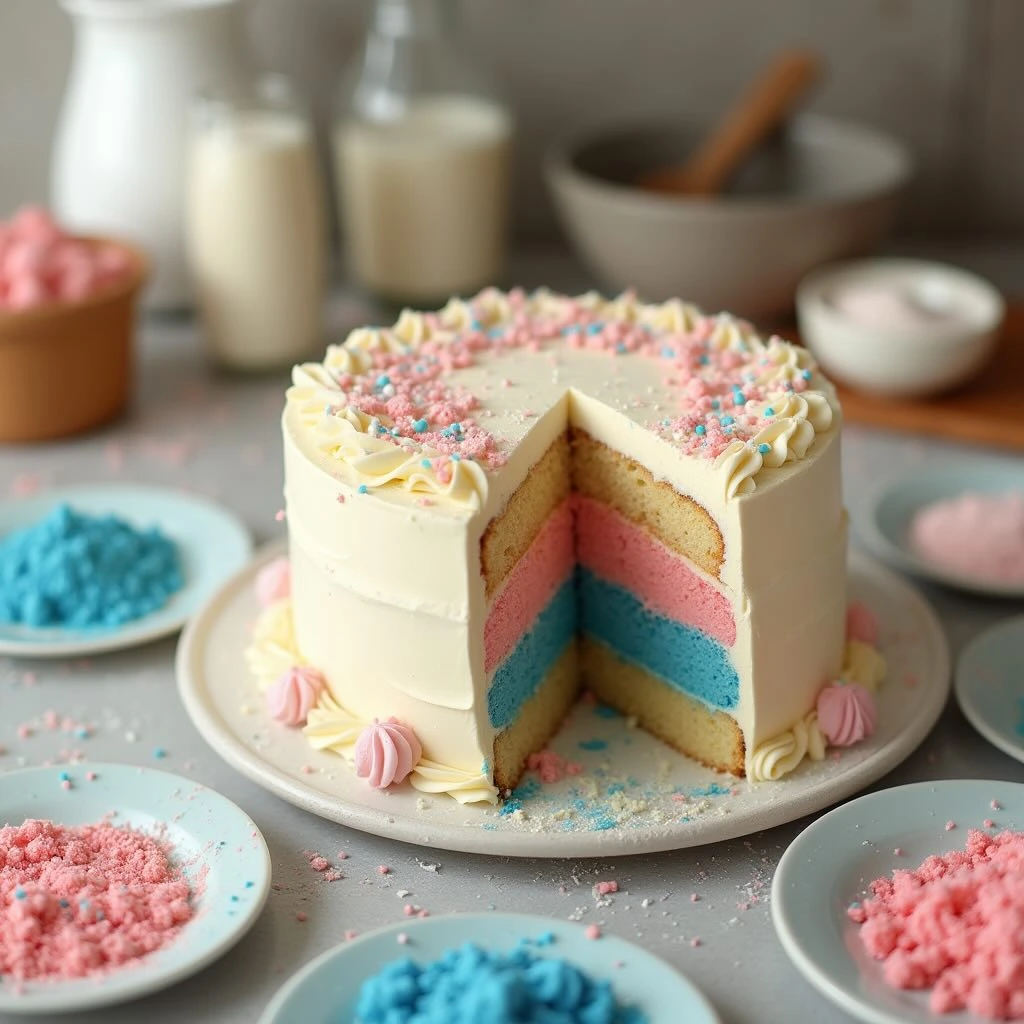 Gender reveal cake